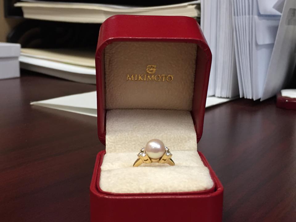 Mikimoto Pearl 18k Ring with Box - $1,100