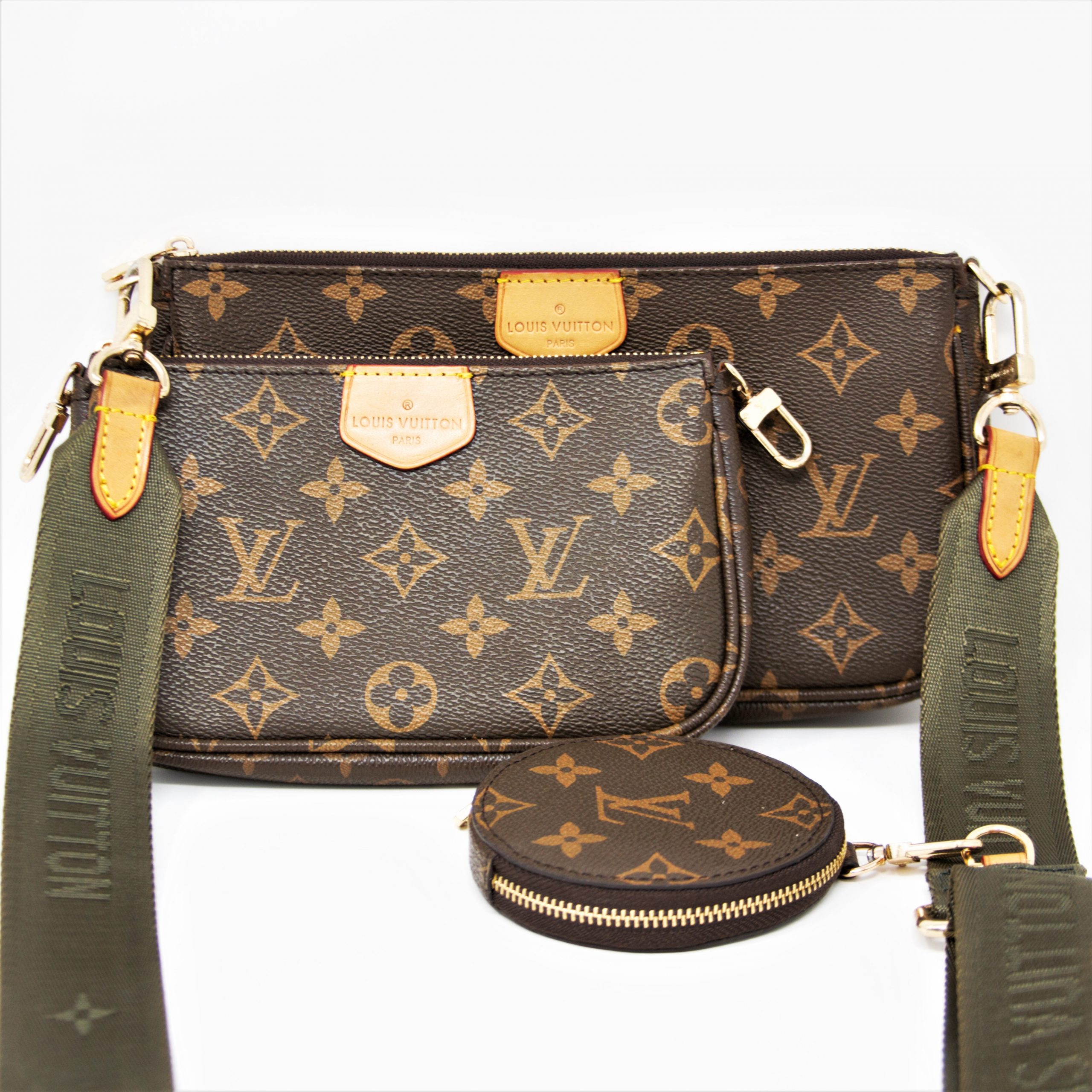 lv multi pochette green