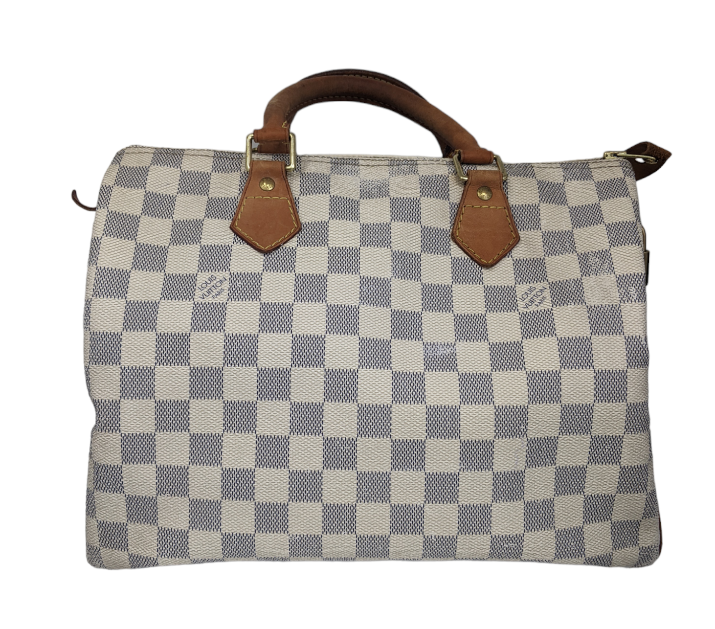 LOUIS VUITTON Speedy 30 Damier Azur White Bag